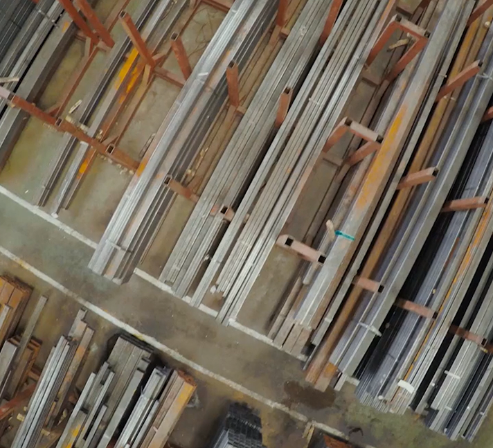 Steel materials in warehouse